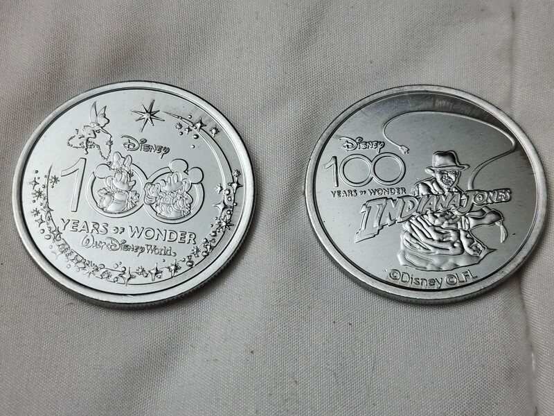 Indiana Jones Disney 100 Years of Wonder medallion coin