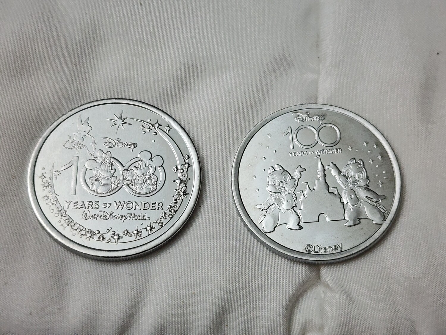 Chip &amp; Dale Castle Disney 100 Years of Wonder medallion coin