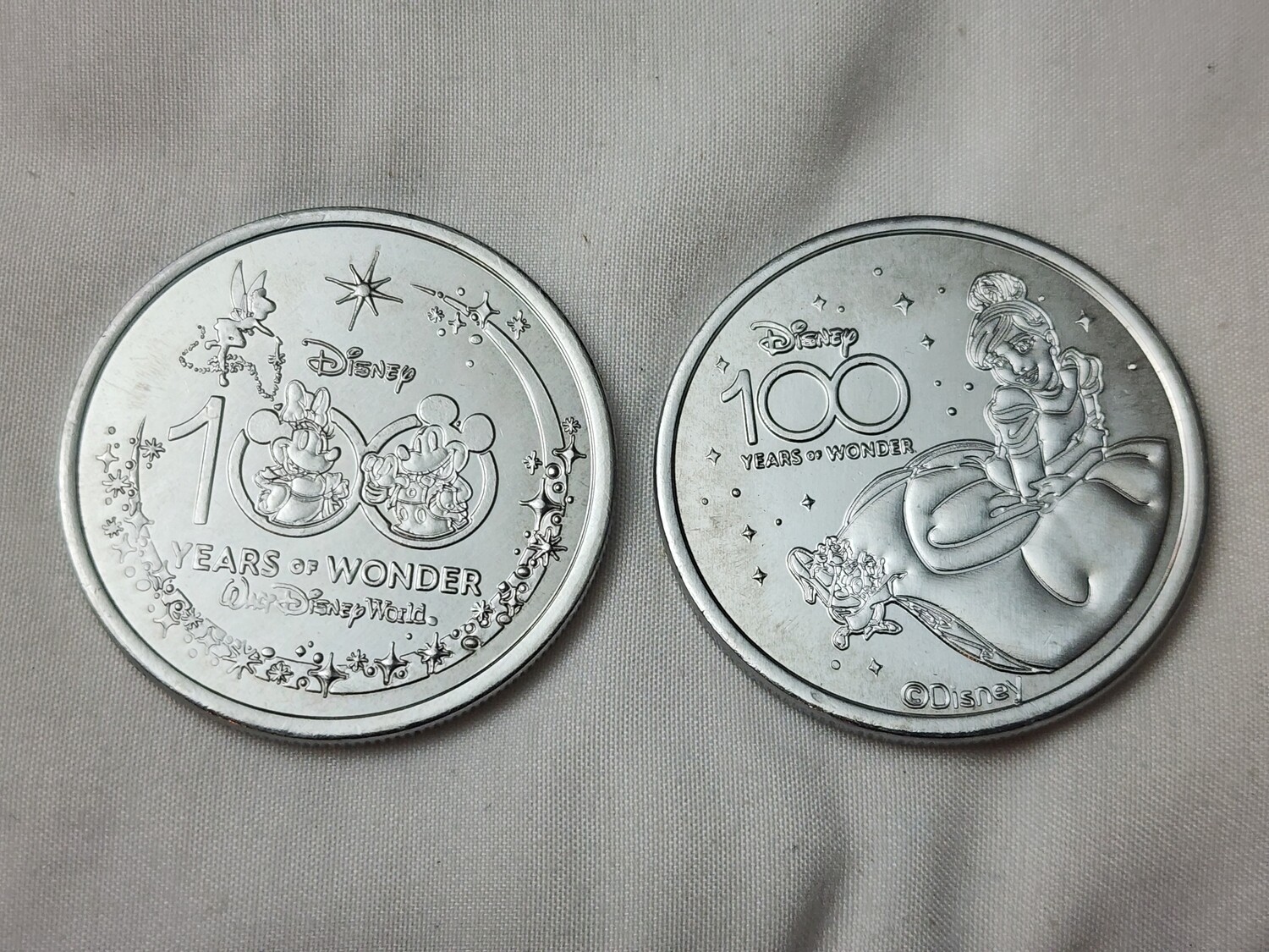 Cinderella Disney 100 Years of Wonder medallion coin