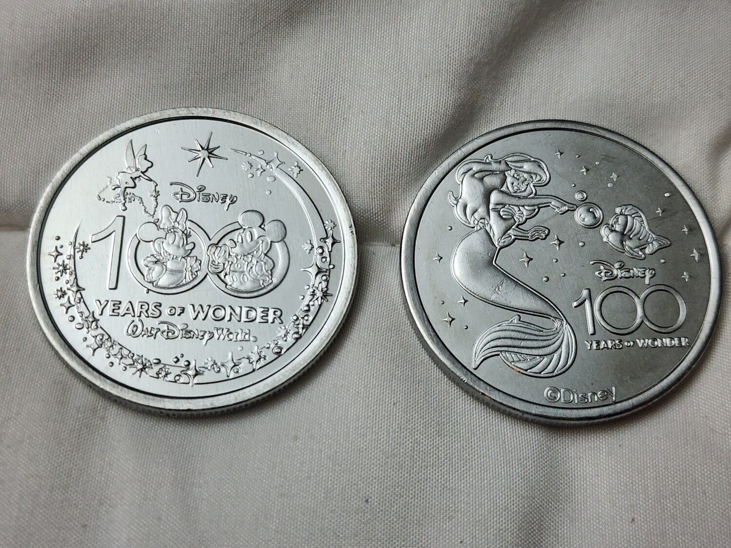 Little Mermaid Disney 100 Years of Wonder medallion coin
