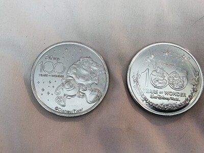 Mike &amp; Sully Disney 100 Years of Wonder medallion coin