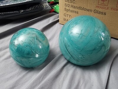 Hand blown glass sphere set