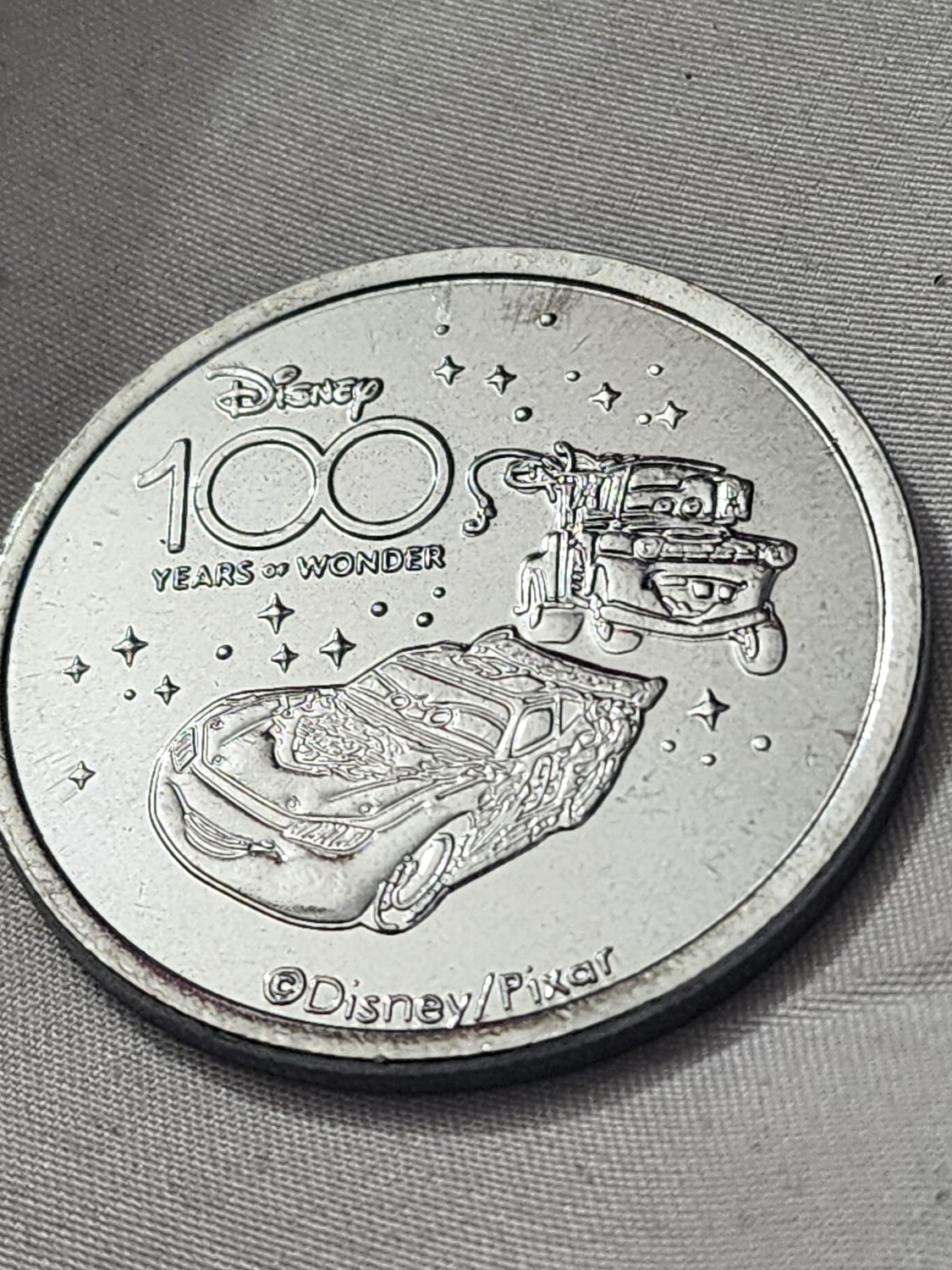 Cars Disney 100 Years of Wonder medallion coin
