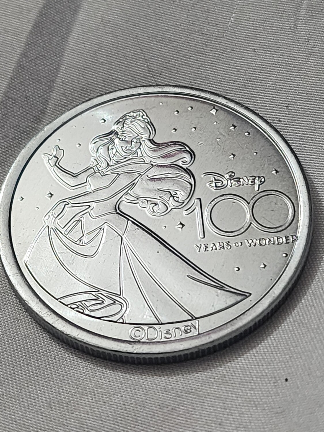 Aurora Disney 100 Years of Wonder medallion coin