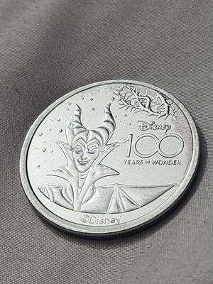 Maleficent Disney 100 Years of Wonder medallion coin