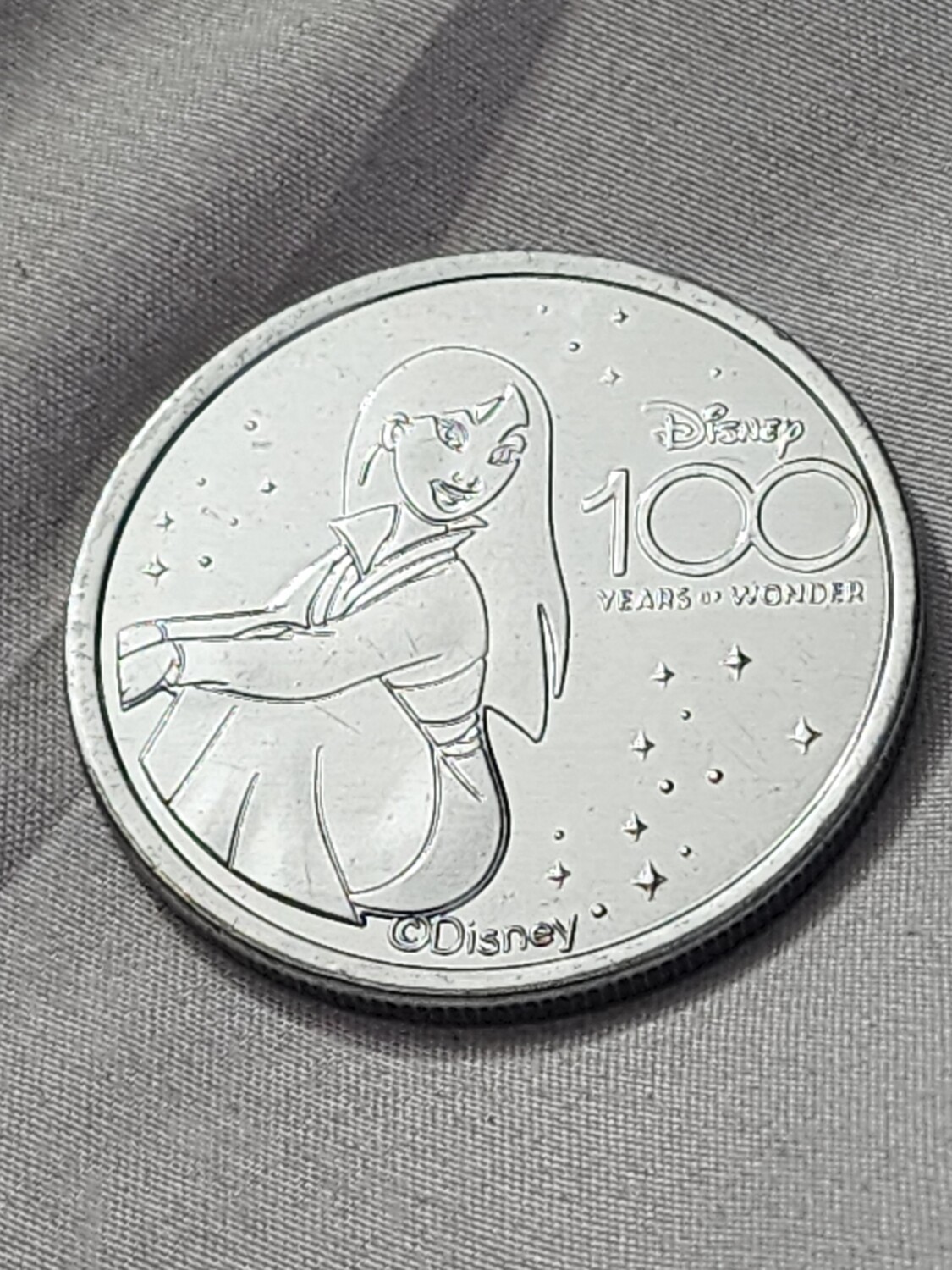 Mulan Disney 100 Years of Wonder medallion coin