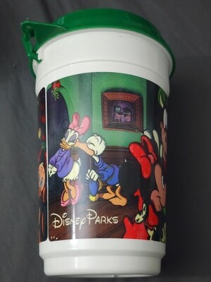 Happy Holidays round popcorn bucket