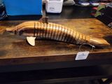 Wooden Dolphin Dark Brown Tan 8&quot; Long Bendable Figurine