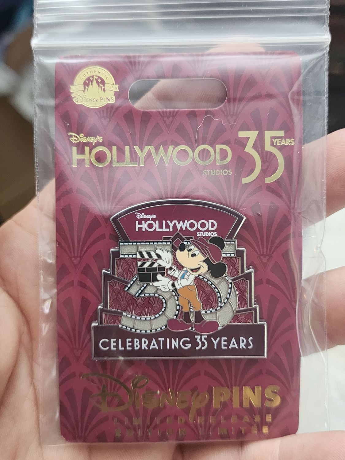 Walt Disney World Hollywood Studios Park 35th Anniversary Mickey Mouse LR Pin