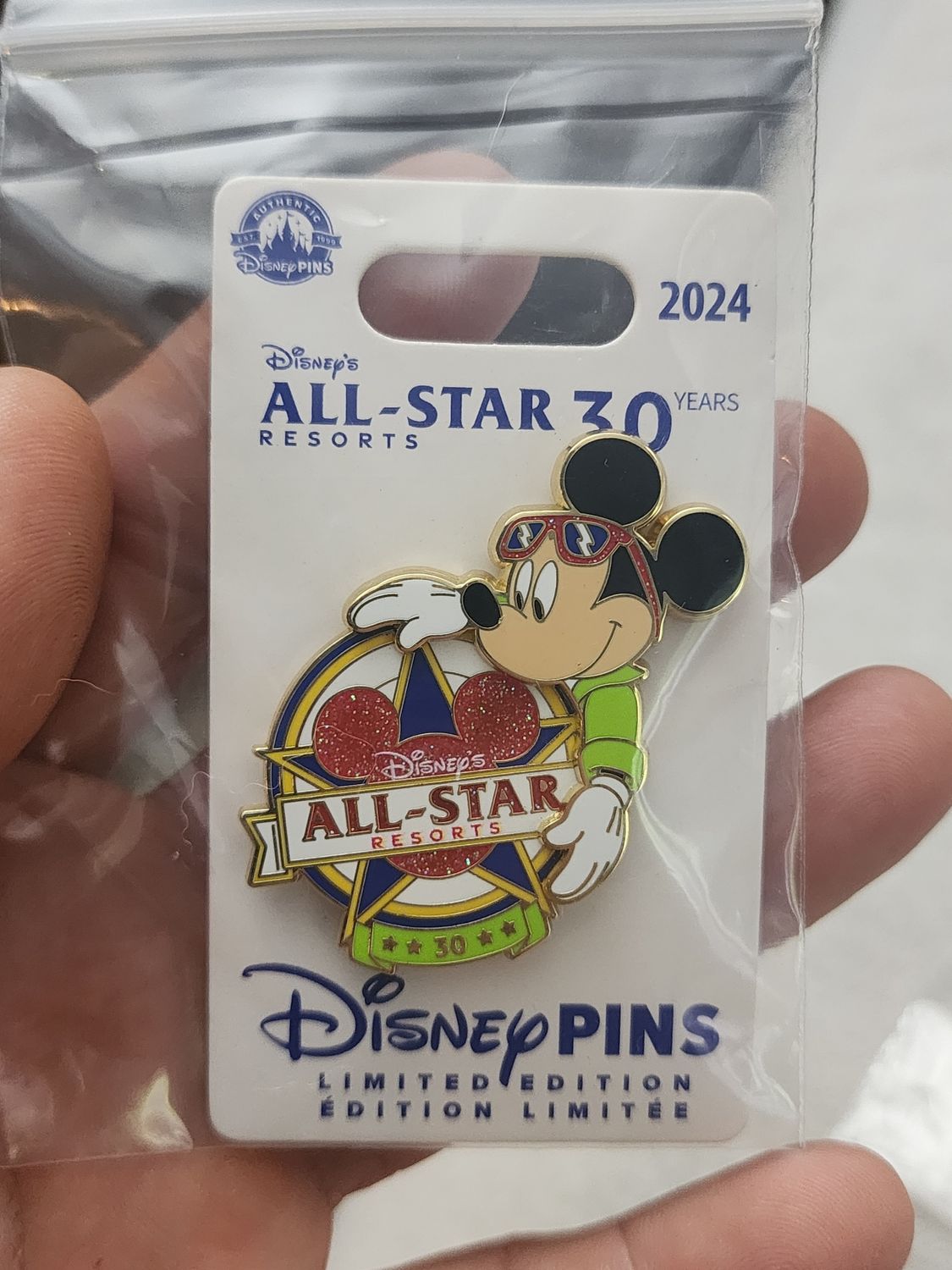2024 Disney Parks All Star Resorts Mickey Mouse 30th Anniversary Pin LE 2000