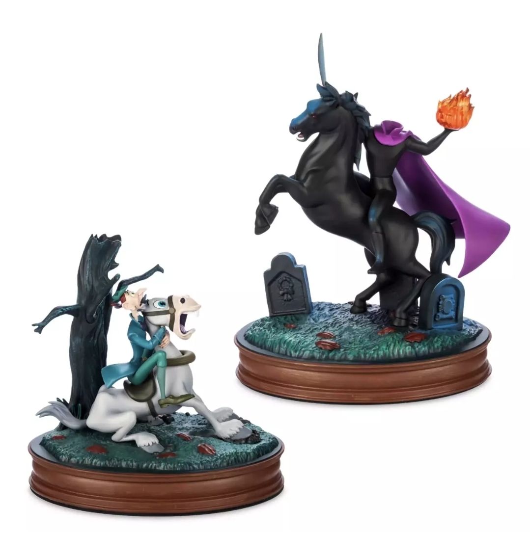 Ichabod Crane &amp; Headless Horseman Light-Up Figure Set Mr. Toad D23