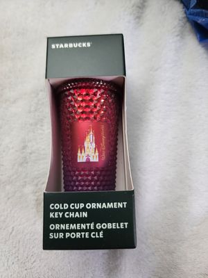 Starbucks studded red cup ornament keychain