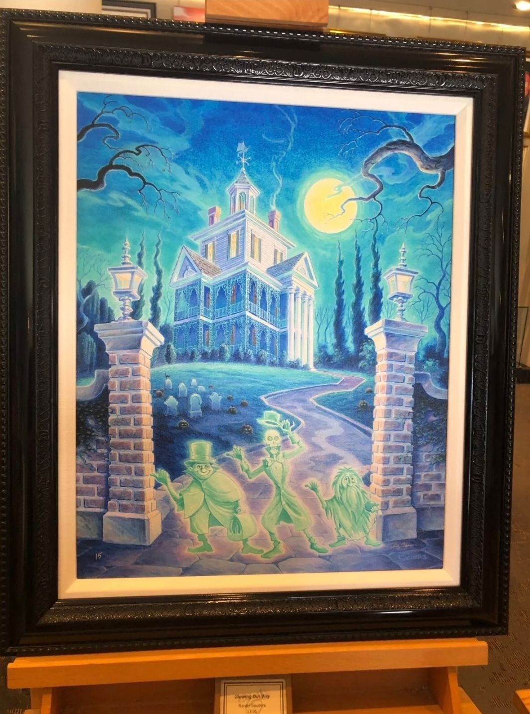 Randy Souders Glowing Our Way Framed Giclee Haunted Mansion