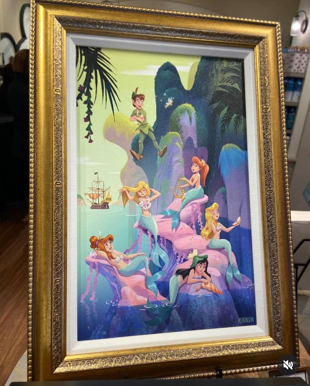Bill Robinson Peter Pan and the Mermaids framed giclee 14/95