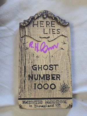 Bob Gurr signed tombstone &amp; 90 years pin