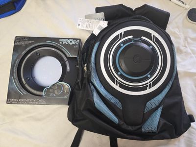 Tron backpack &amp; identity disc bundle