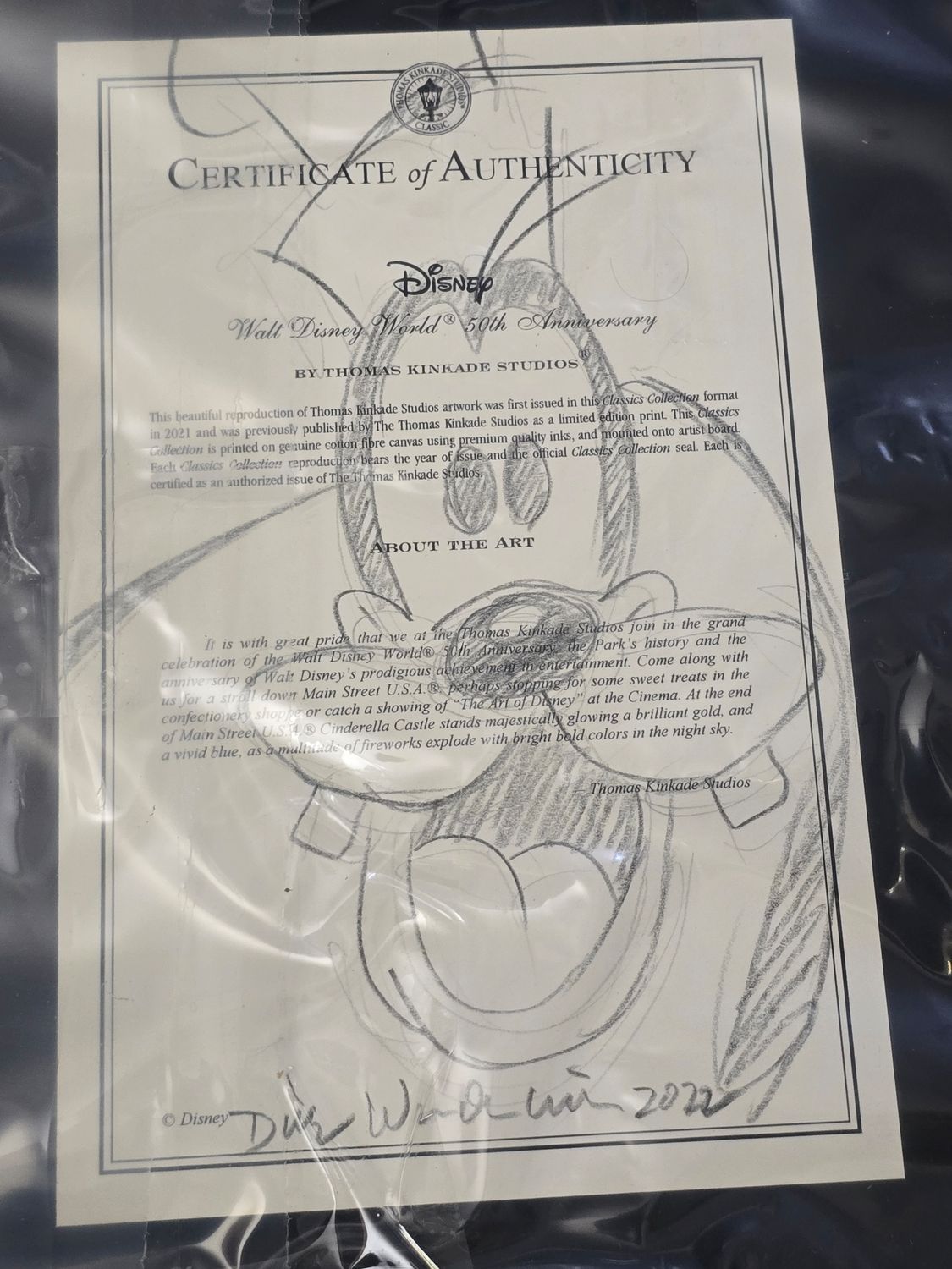 Dirk Wunderlich Walt Disney World 50th Anniversary signed