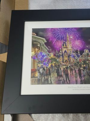 Dirk Wunderlich Walt Disney World 50th Anniversary signed framed print Thomas Kinkade Studios
