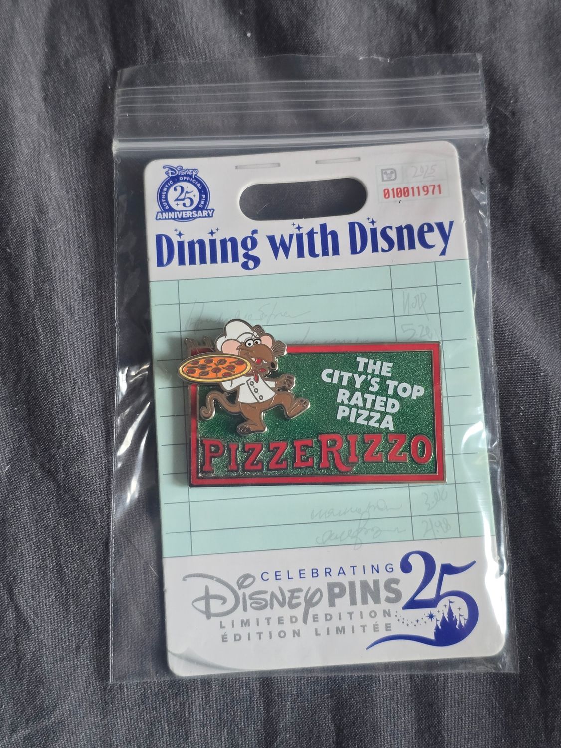 Dining with Disney Pizzerizzo pin