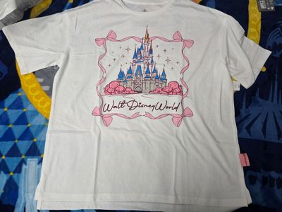 Disney Parks Walt Disney World Womens Castle Ribbons Bows T-Shirt