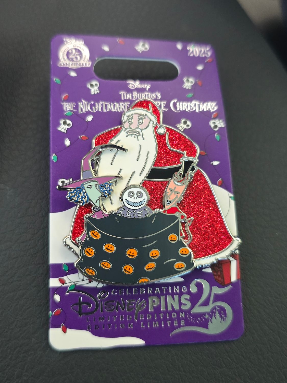 Nightmare Before Christmas Santa Lock Shock and Barrel Skellington pin