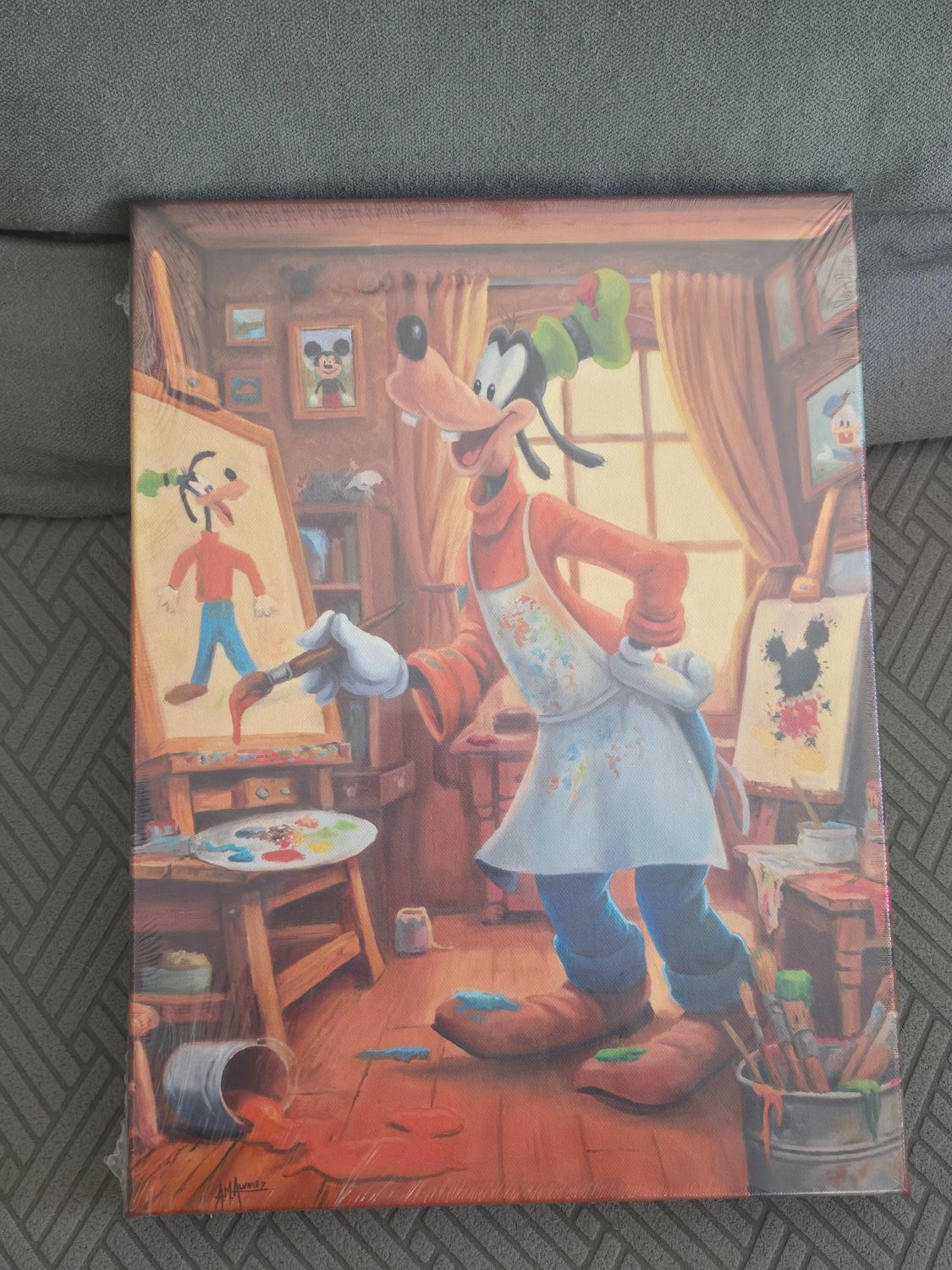 Angel Alvarez Goofy The Artist SIGNED gallery wrap canvas