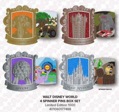 2025 Walt Disney World Artist Series Jes Willis 4 Spinner Pins Box Set