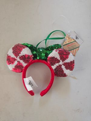 Peppermint Minnie headband ornament