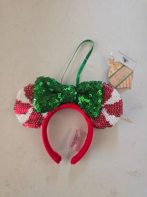 Peppermint Minnie headband ornament