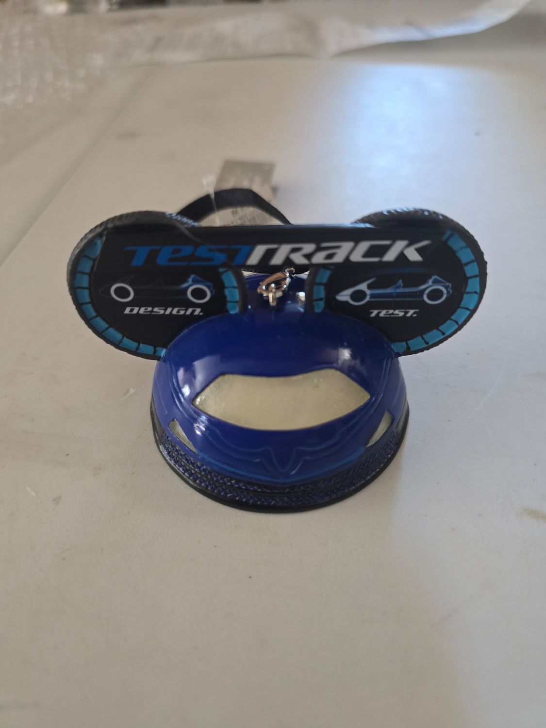 Test Track ear hat ornament