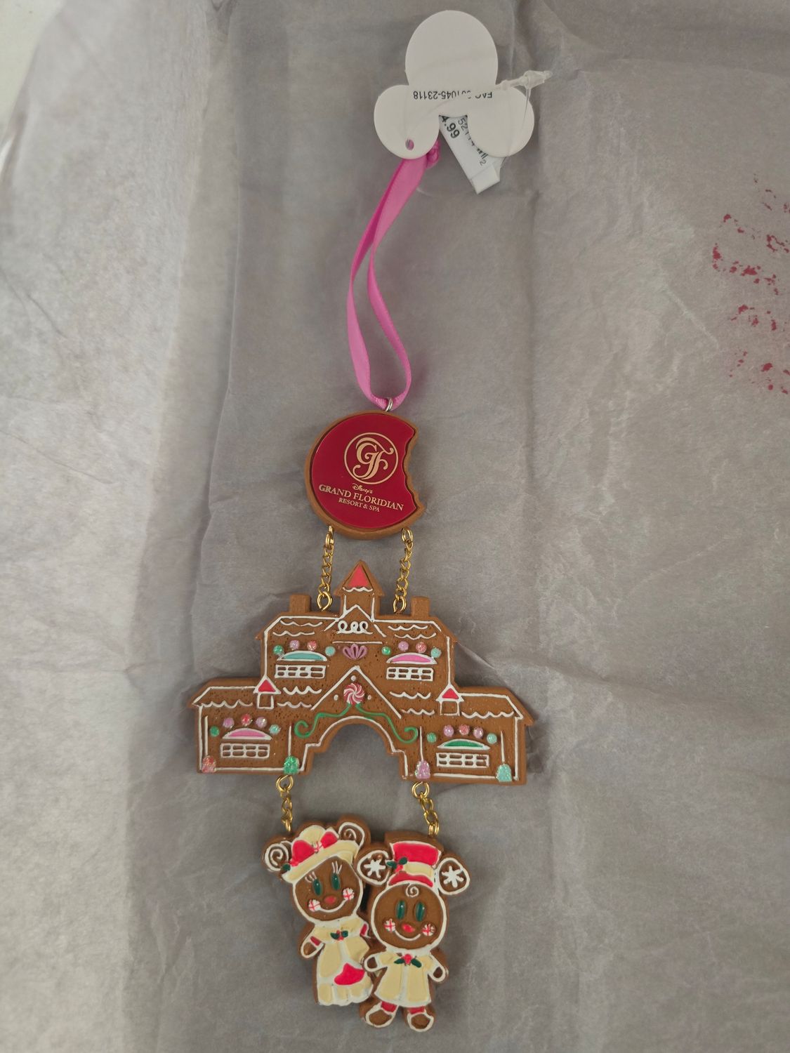 Disney Grand Floridian Mickey &amp; Minnie Gingerbread ornament