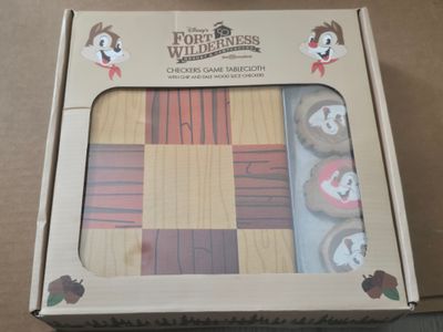 Walt Disney World 50th Chip &amp; Dale Fort Wilderness checkers game tablecloth