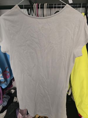 Disney Womans T Shirt Blue Geometric Small Cotton Blend Cinderella Short Sleeve