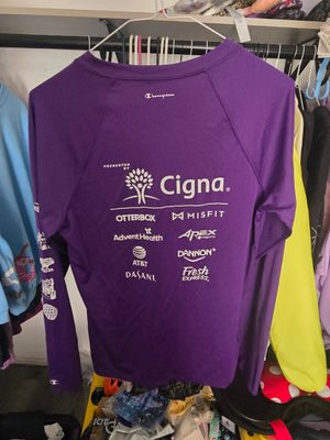 Champion runDisney Dopey Challenge Women's M Purple V-Neck Long Sleeve Tee