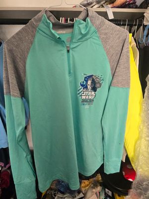 Women's runDisney 2019 Star Wars Rival Run 1/4 Zip Shirt Lightweight Turqoise M