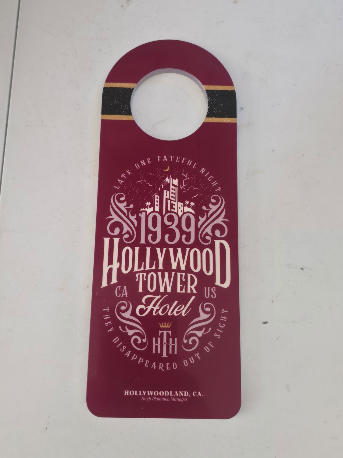 Disney World Hollywood Tower of Terror Door Hanger