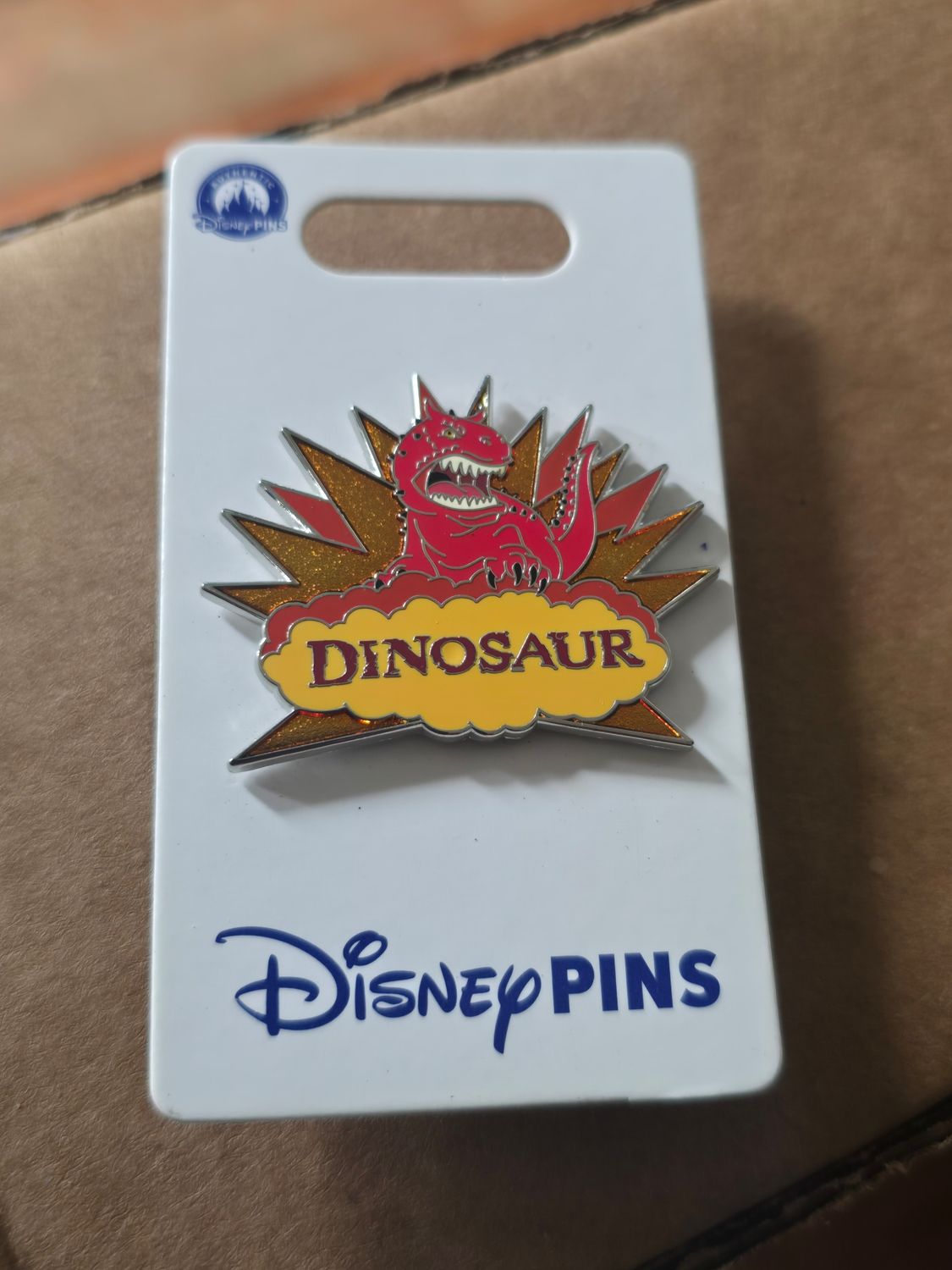 Disney Dinosaur Attraction Red Glitter Pin Single with Card