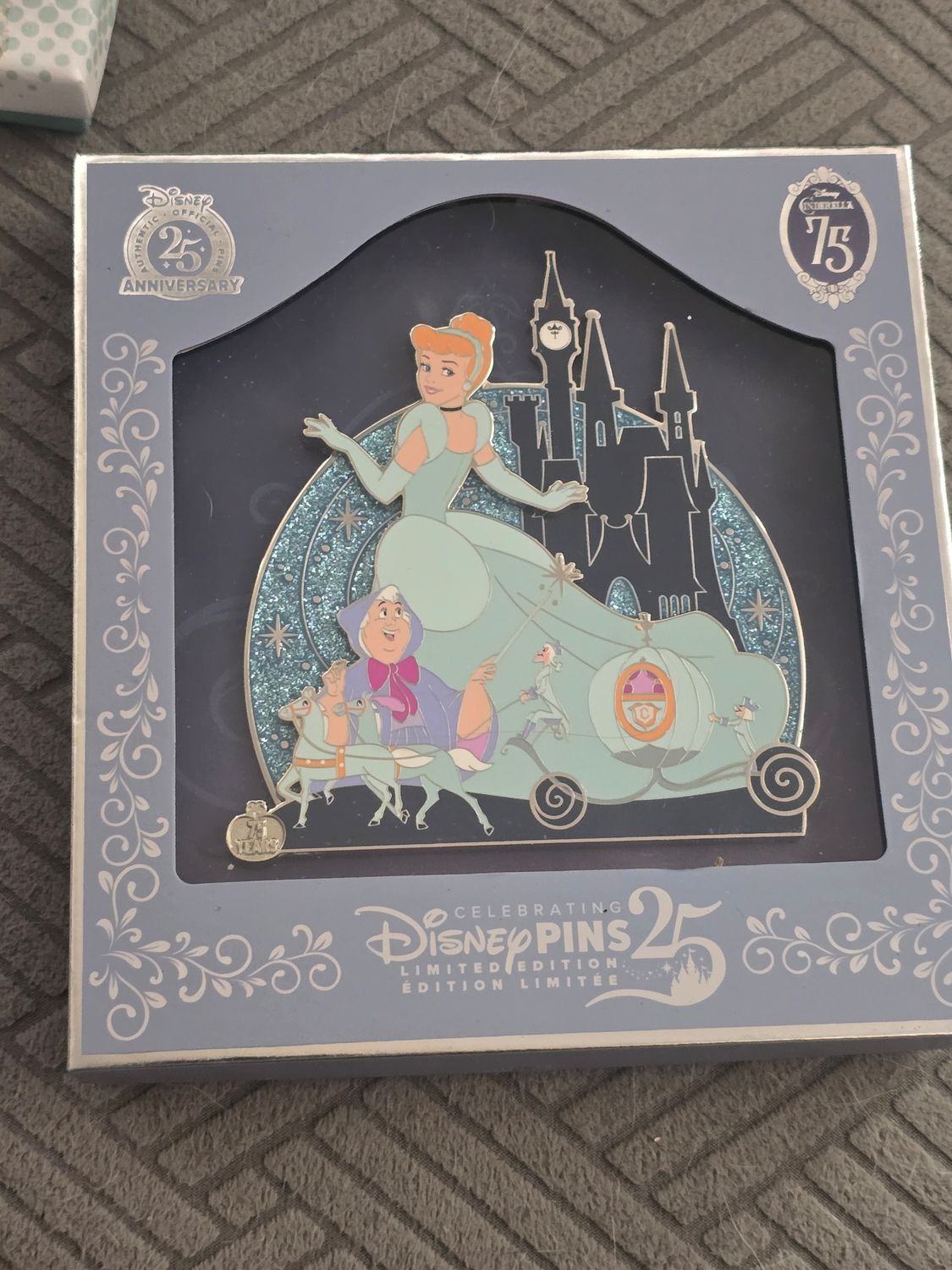 2025 Disney Parks 75th Anniversary LE 1100 Cinderella Jumbo Pin