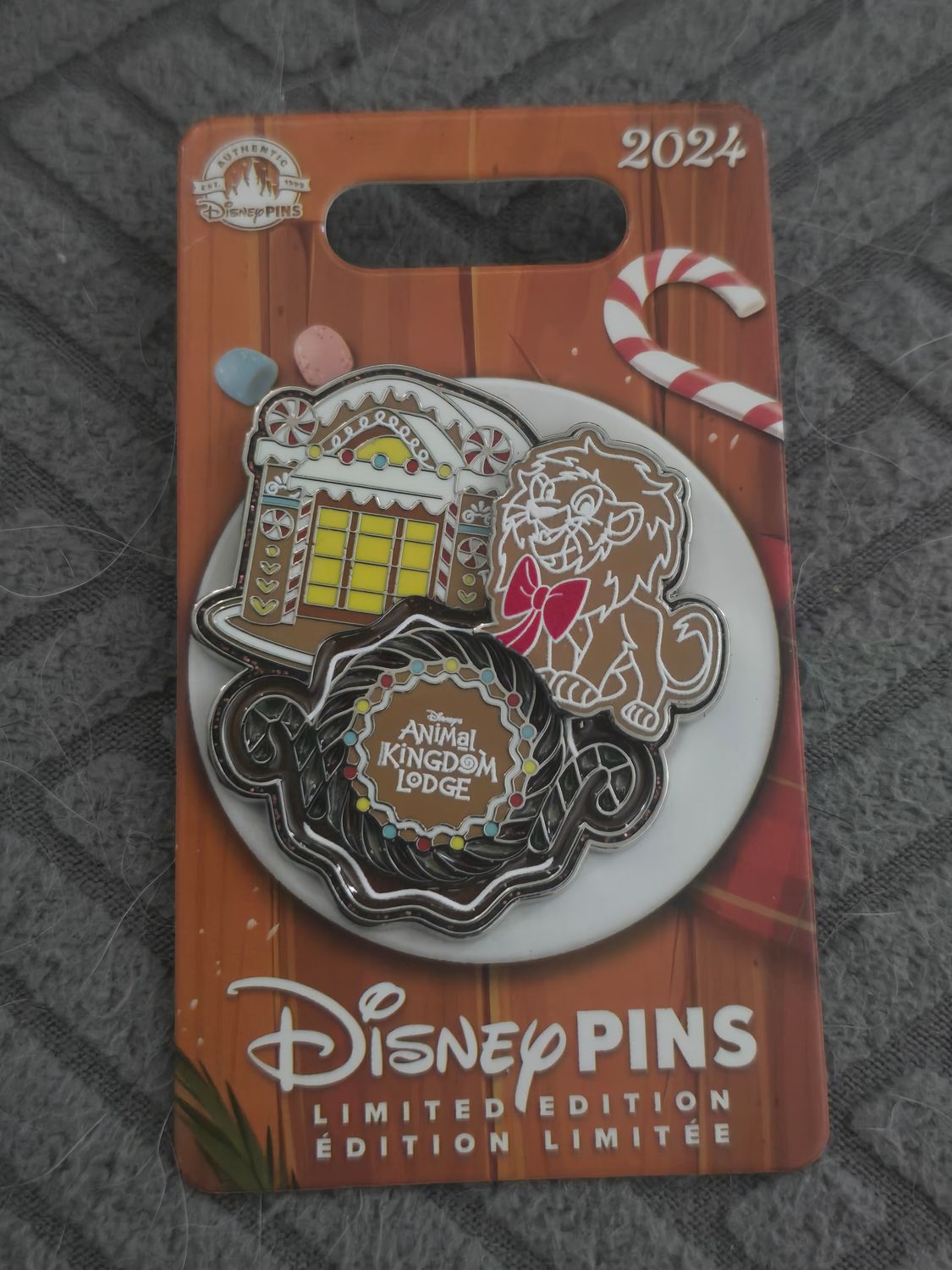 2024-Disney Resort Hotels-WDW Gingerbread Simba Animal Kingdom Lodge Holiday Pin
