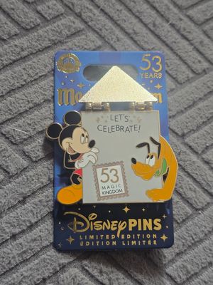 Disney Magic Kingdom 53rd Anniversary Mickey Mouse And Pluto Pin LE 3000 New