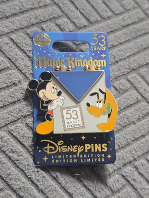 Disney Magic Kingdom 53rd Anniversary Mickey Mouse And Pluto Pin LE 3000 New