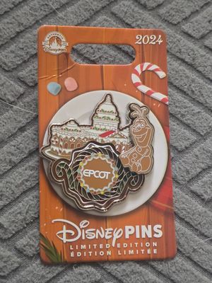 2024 Disney Gingerbread House Pin EPCOT Olaf Limited Edition of 3000