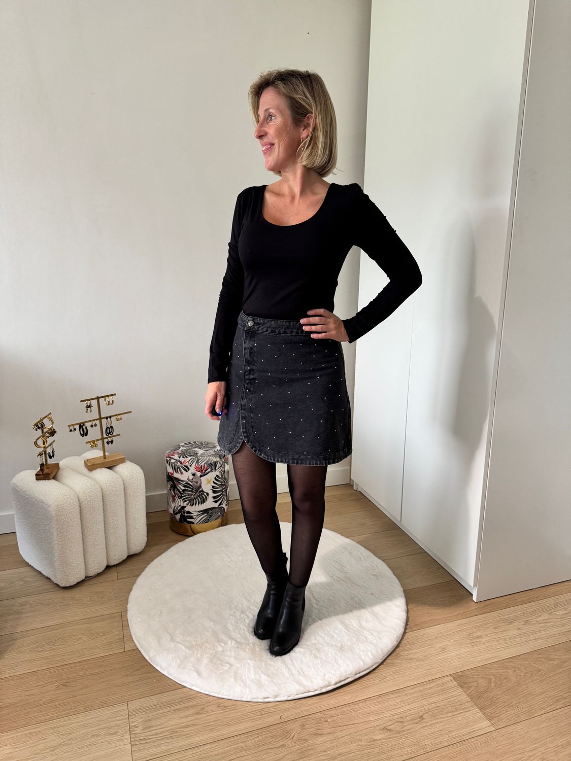 Jusline jeansrok zwart