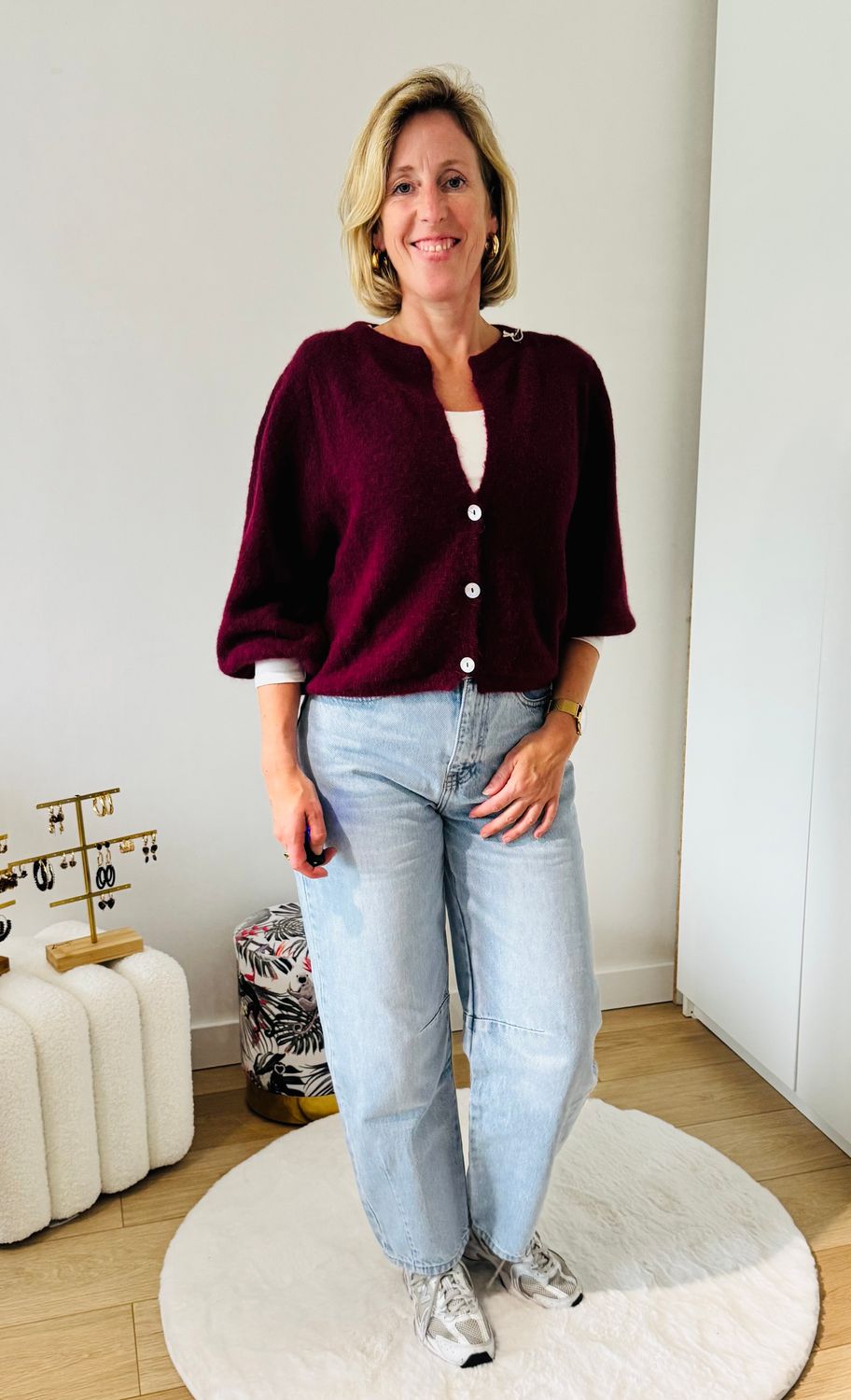 Cosy burgundy gilet