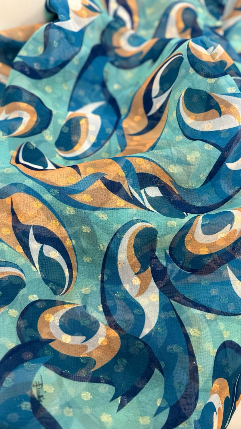 Jacquard Silk With Chiffon Lurex