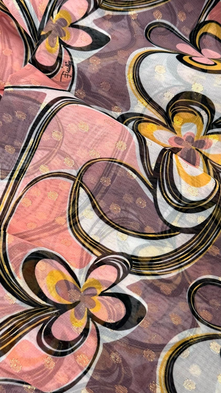 Jacquard Silk With Chiffon Lurex