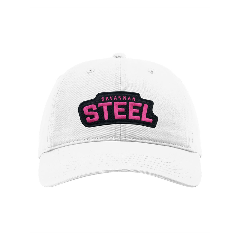 Savannah Steel White Relaxed Unstructured Wordmark Hat