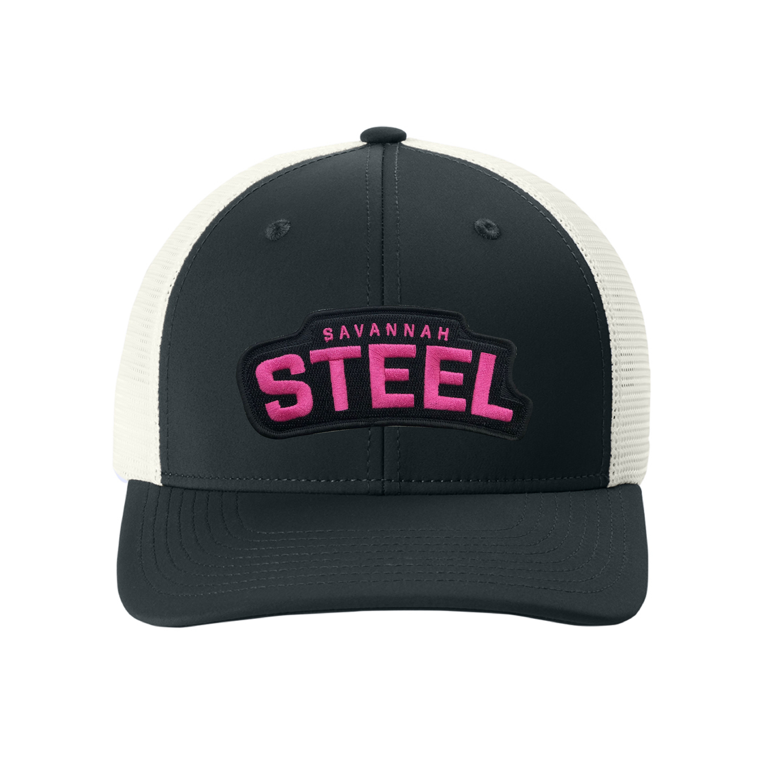 Savannah Steel Black/White Trucker Wordmark Hat