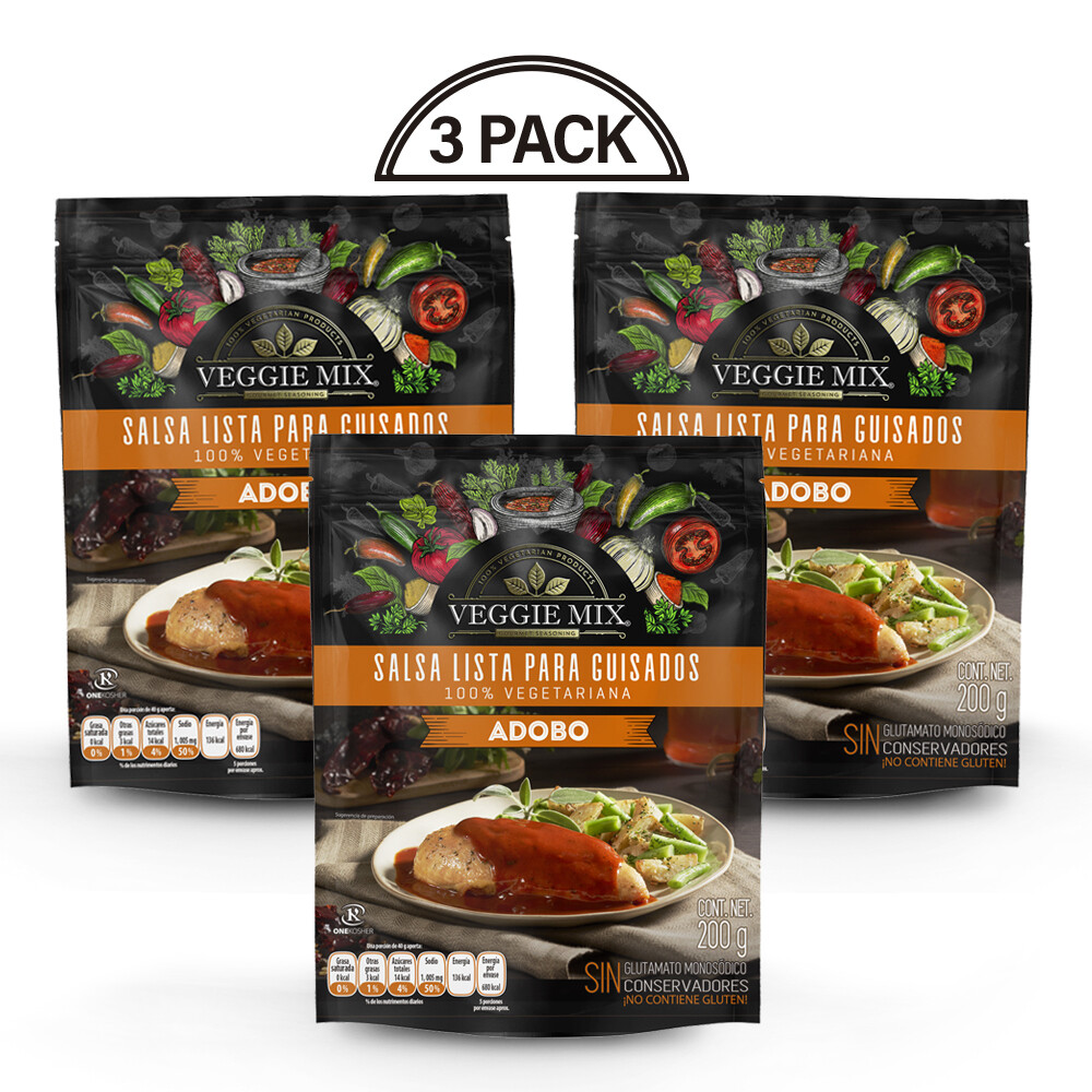 Salsa Adobo Lista para Guisado. Paq 3 Pzas