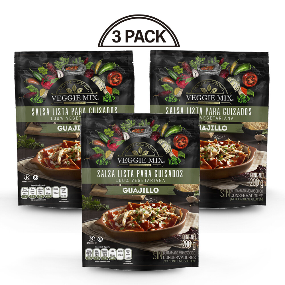 Salsa Guajillo Lista para Guisados. Paq 3 Pzas